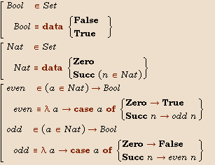 [Def of Bool, Nat, even and odd]