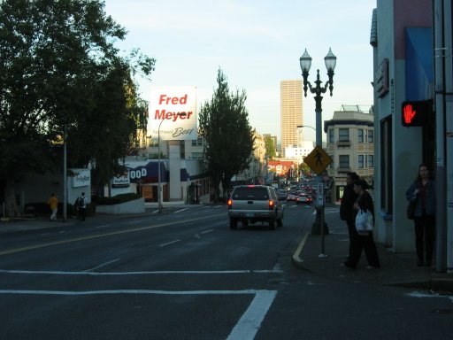 [NW 21st Ave & W Burnside St looking east]
