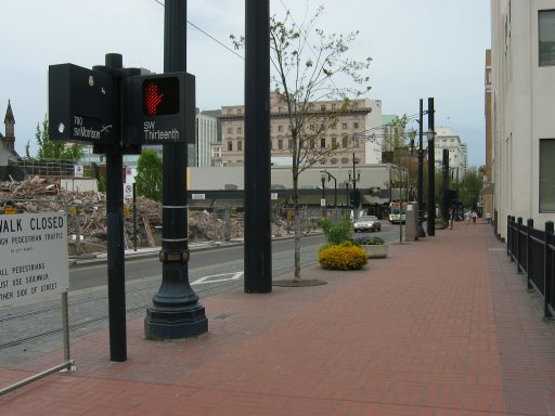 [SW 13th Ave & SW Morrison St looking east]
