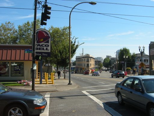 [NW 21st Ave & W Burnside St looking east]