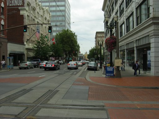 [SW 10th Ave & SW Morrison St looking north]