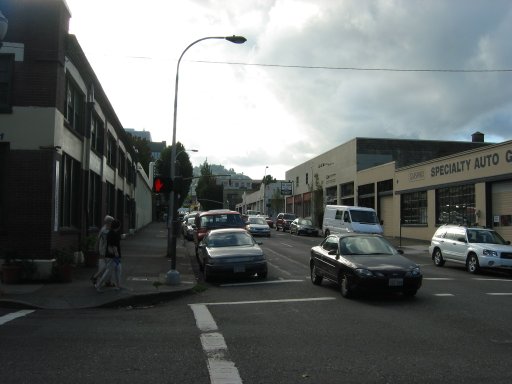 [NW 10th Ave & NW Everett St looking west]