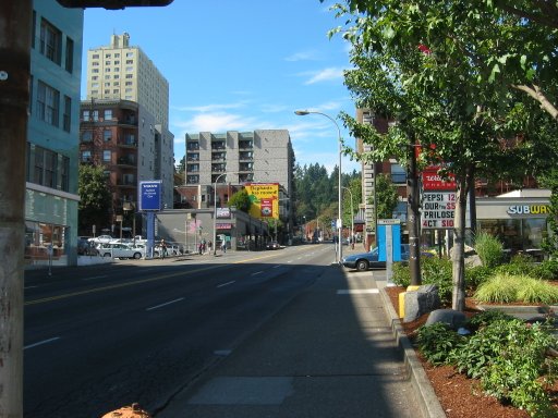 [NW 21st Ave & W Burnside St looking west]