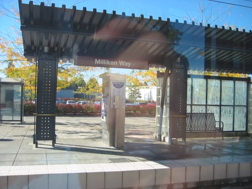 [Millikan Way MAX Station looking south]
